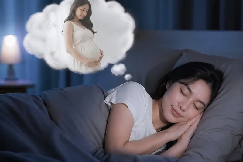 mo thay minh co bau khi chua chong diem bao gi tot hay xau